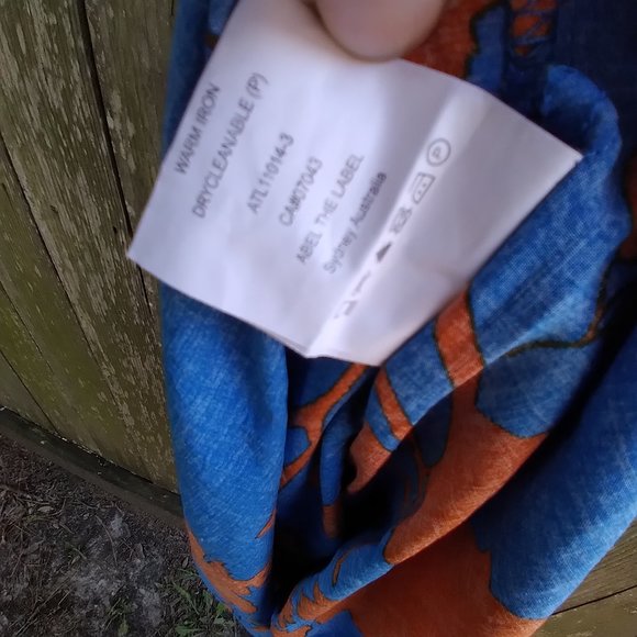 Anthropologie Abel the Label Blue Charlie Orange Floral Maxi Dress Size S NP$178 - Picture 8 of 8